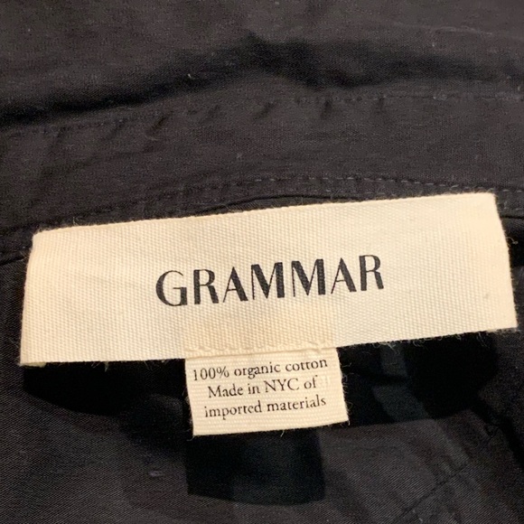Grammar The Conjunction Shirt Women's Black Button-Up with Tie Waist 4 - Picture 3 of 6